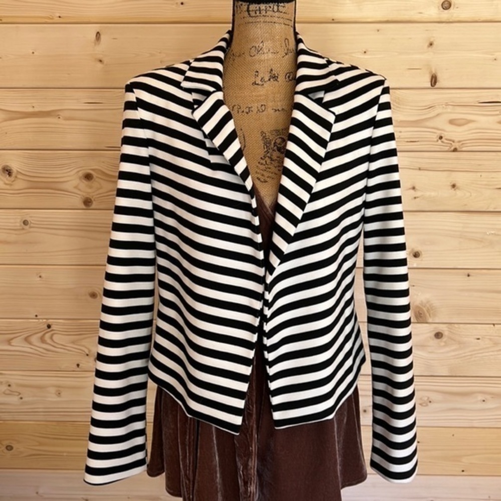🖤🤍🖤Robbi & Nikki white black striped blazer large